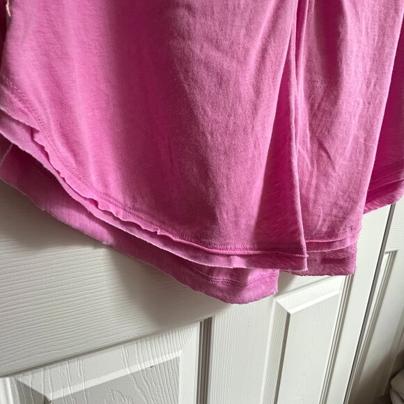 Simply Southern Women's XXL Loose Fit Pink Dolman Henley T-shirt - Raw Hem - Picture 7 of 10